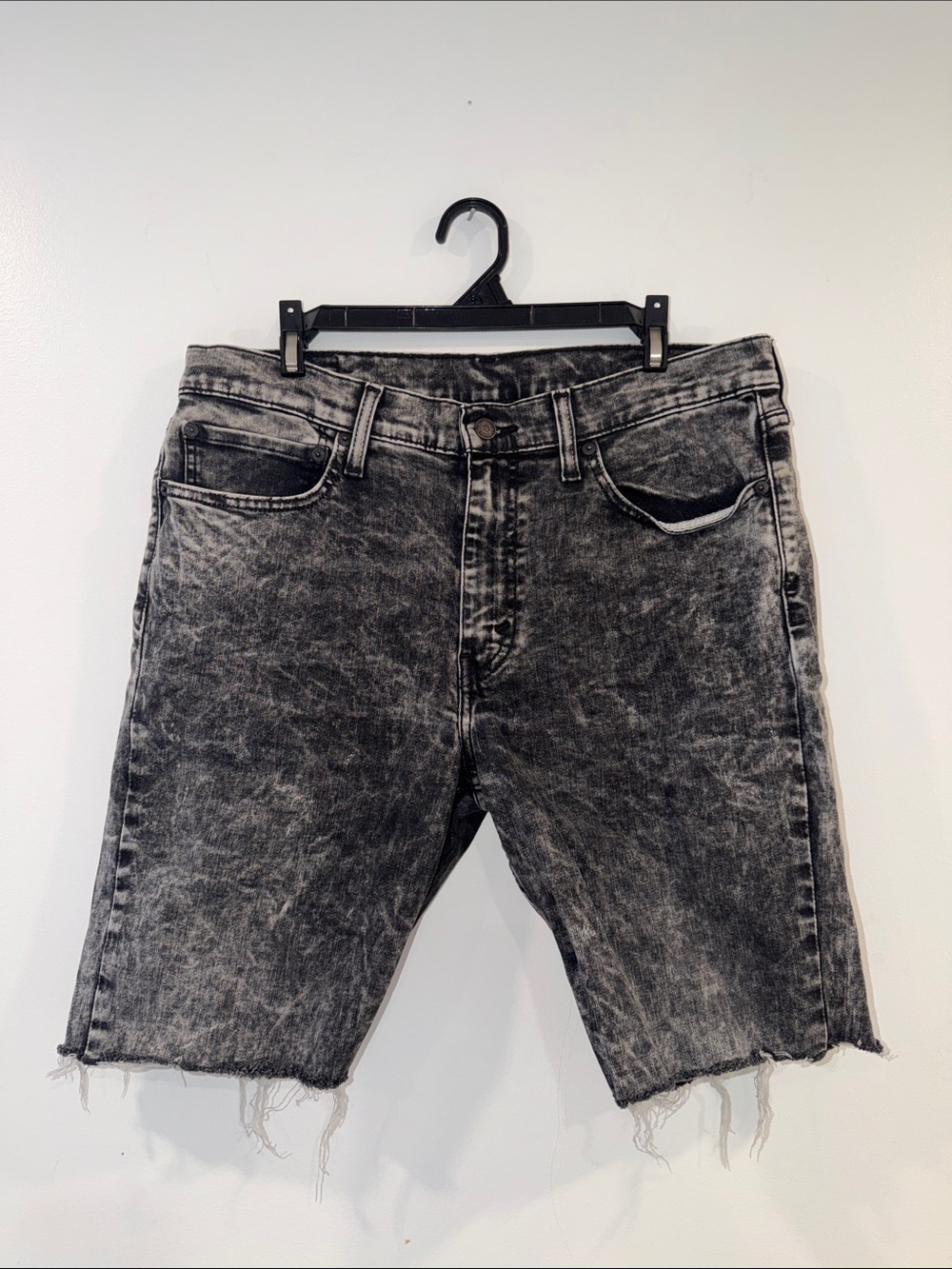 Levi’s Black Acid-Wash Men’s Denim Cut Off Shorts
